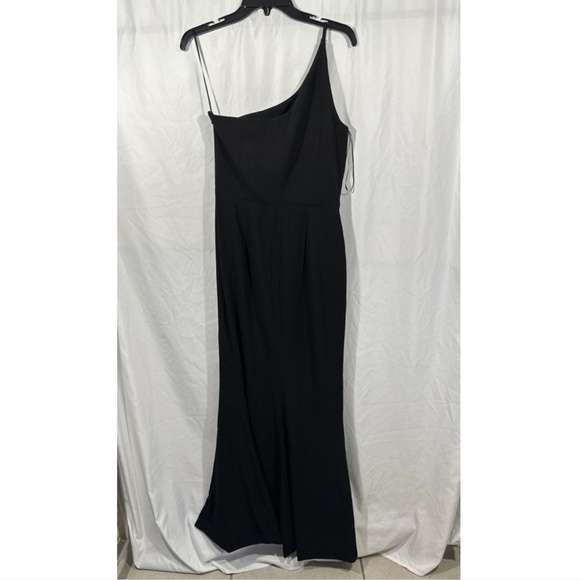 NEW Dress the Population [ Medium ] Amy One Shoulder Crepe‎ Gown in Black - Picture 10 of 14